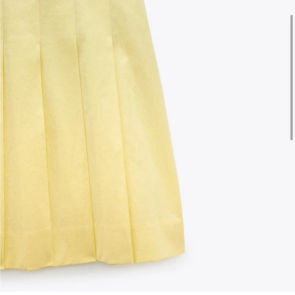 Zara Yellow Pleated Tennis Skirt Small